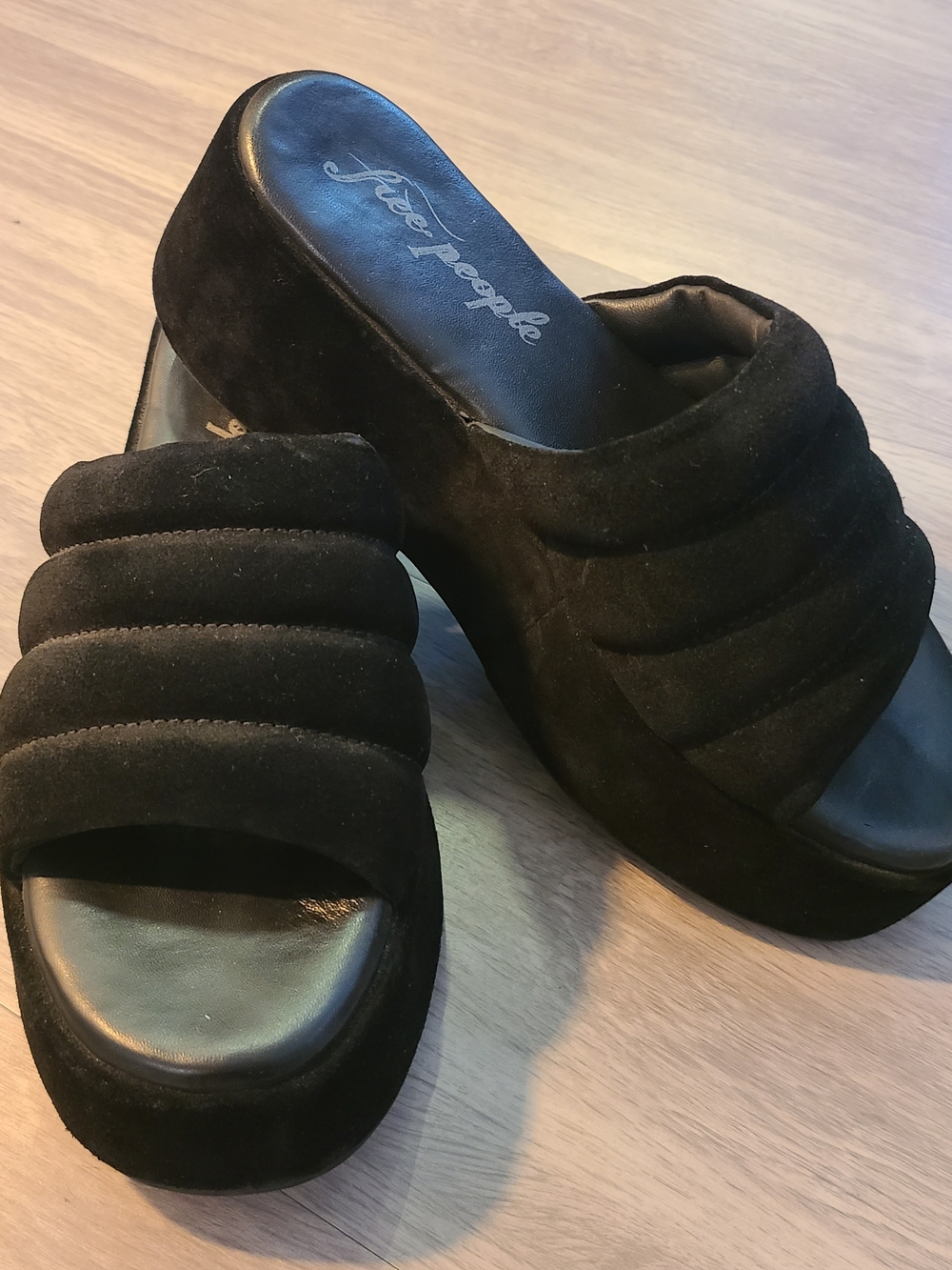 Free People Womens Size 8 Almost Paradise 2.5" Platform Black Sandal Slipon